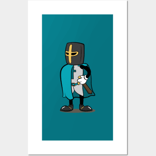 Teutonic Knight Cartoon (Player 5 colors, teal) Posters and Art